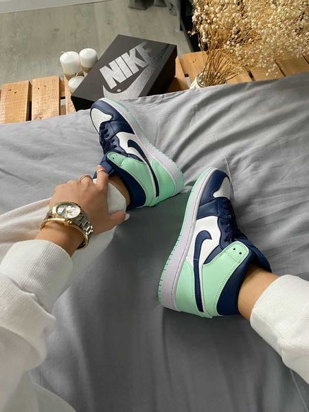 Air Jordan 1 Mid Mystic Mint G238-Синій-36 фото