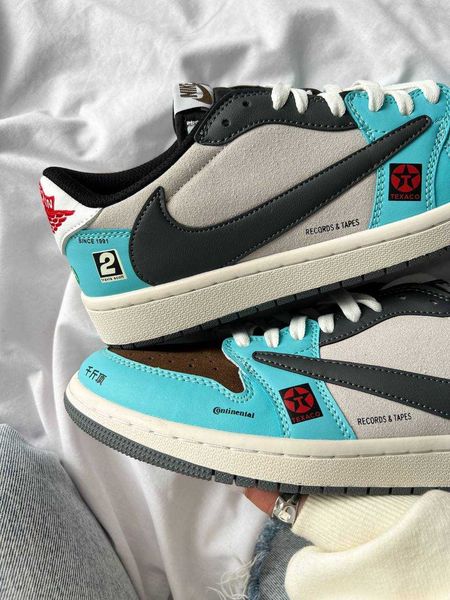 Nike x Travis Scott x Air Jordan 1 Low Og Sp Jackboys Joint BMW G264-Світло-блакитний-43 фото