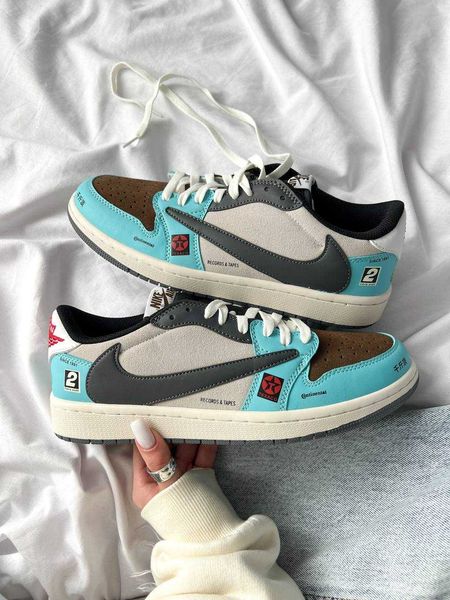 Nike x Travis Scott x Air Jordan 1 Low Og Sp Jackboys Joint BMW G264-Світло-блакитний-43 фото