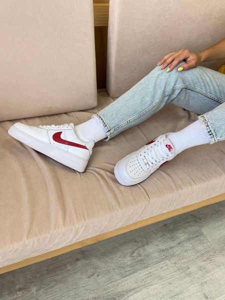 Nike Air Force 1 Low White Team Red G165-Білий-36 фото