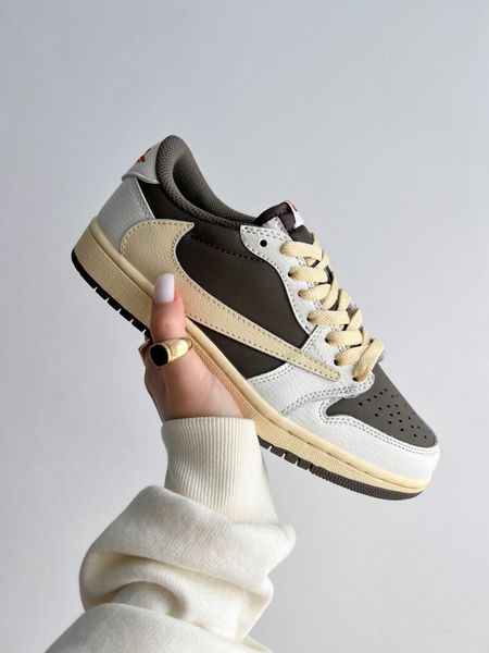 Travis Scott x Air Jordan 1 OG Low Reverse Mocha G303-Біло-коричневий-45 фото