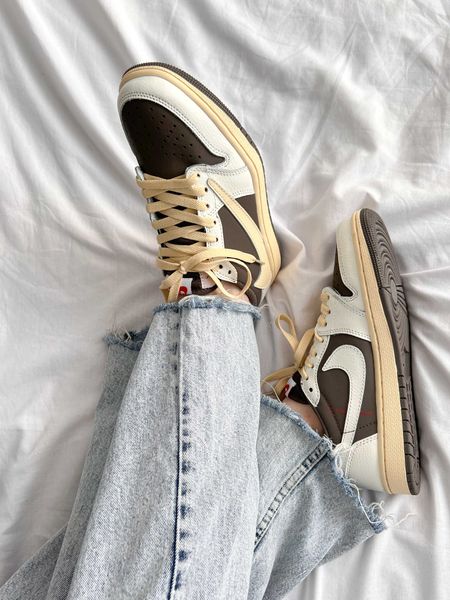 Travis Scott x Air Jordan 1 OG Low Reverse Mocha G303-Біло-коричневий-45 фото