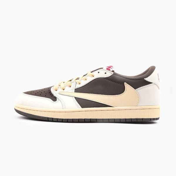 Travis Scott x Air Jordan 1 OG Low Reverse Mocha G303-Біло-коричневий-45 фото