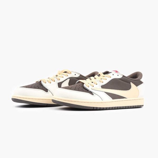 Travis Scott x Air Jordan 1 OG Low Reverse Mocha G303-Біло-коричневий-45 фото