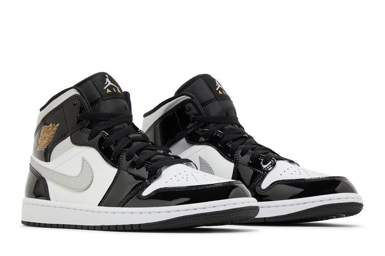 Air Jordan 1 Mid SE 'Black White Metallic Silver' HV0789 010 фото