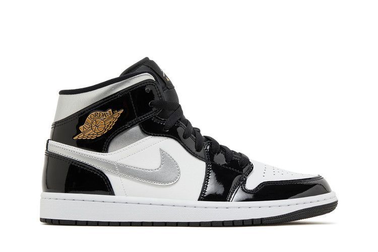 Air Jordan 1 Mid SE 'Black White Metallic Silver' HV0789 010 фото